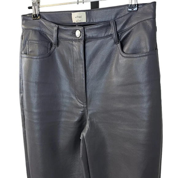 Aritzia Wilfred The Melina Pant Size 4 High Rise Straight Leg Vegan Leather - Picture 4 of 9